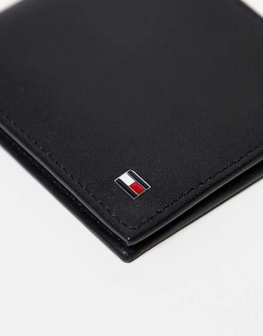 Tommy Hilfiger Eton Mini Billfold Leather Wallet In Black