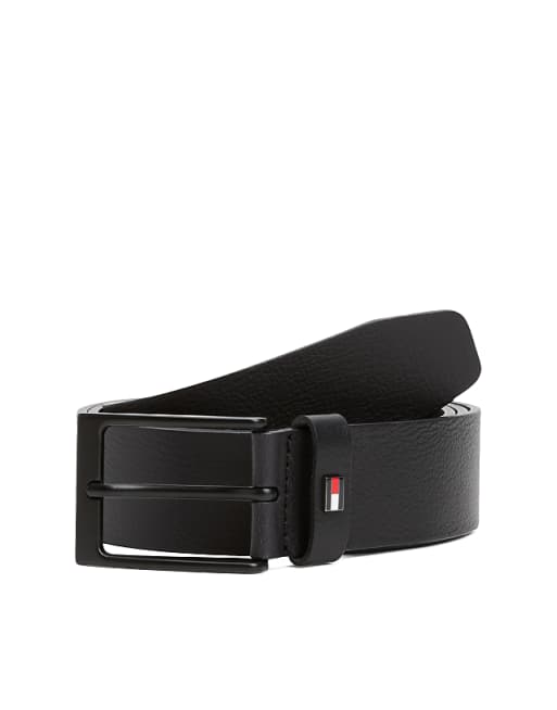 Tommy Hilfiger layton leather belt in black