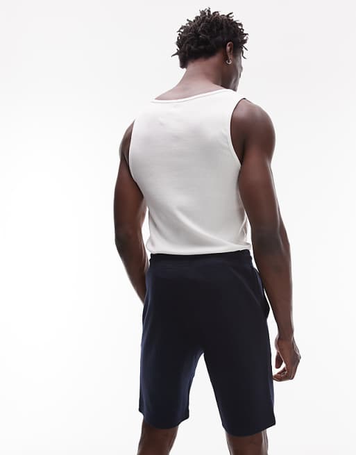 Tommy Hilfiger Logo Jersey Shorts In Navy