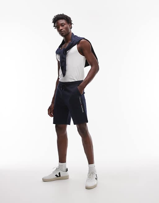 Tommy Hilfiger logo jersey shorts in navy
