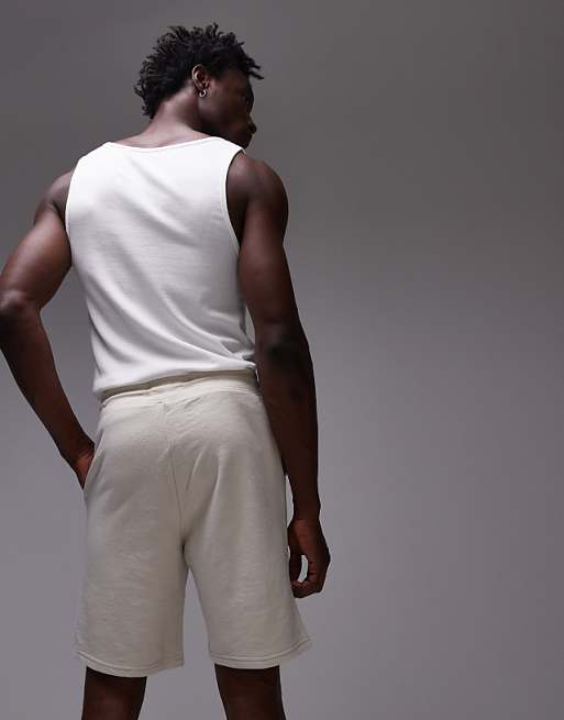 Tommy Hilfiger Logo Jersey Shorts In Off White