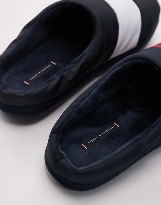 Tommy Hilfiger Nylon Flag Slippers In Navy