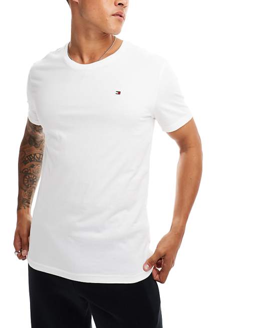 Tommy Hilfiger Signature Essential Flag Logo 3 Pack T-shirt In White