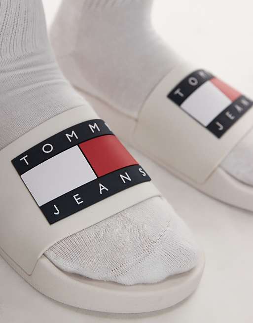 Tommy Jeans Sliders In White