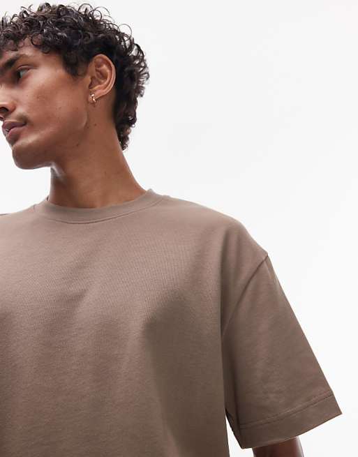 Topman Oversized Fit T-shirt In Brown