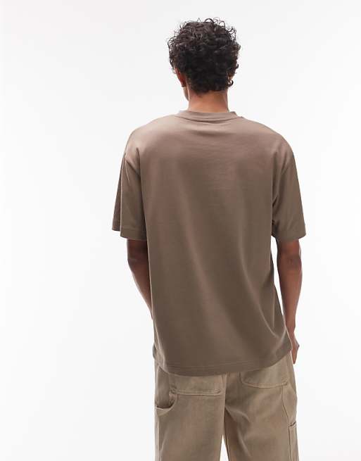 Topman Oversized Fit T-shirt In Brown