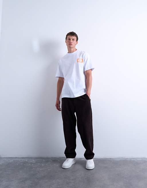Topman Oversized Fit T-shirt With Front And Back Bird Doodle Print And Embroidery In White