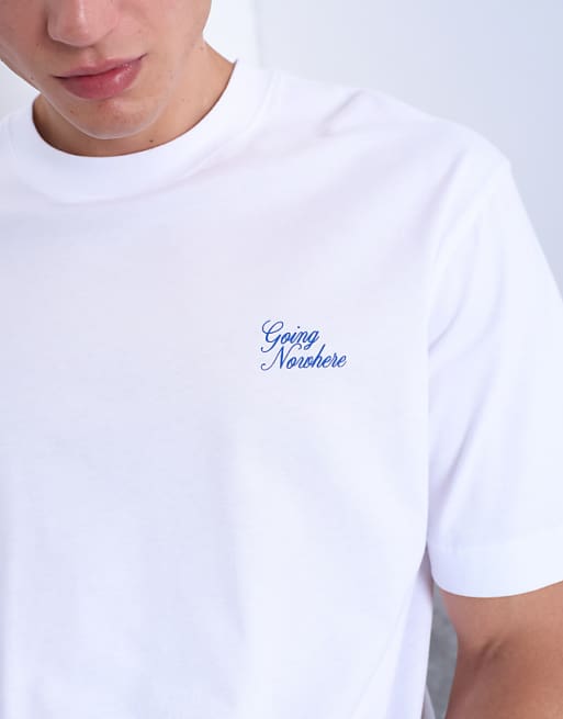 Topman Oversized For Going Nowhere Print T-shirt In White