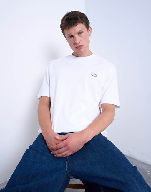 Topman oversized for Going Nowhere print t-shirt in white