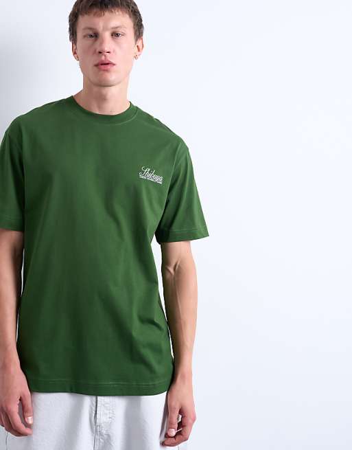 Topman oversized Shibuya print t-shirt in dark green