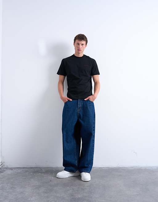 Topman Regular Fit T-shirt With Je T'aime Embroidery In Black