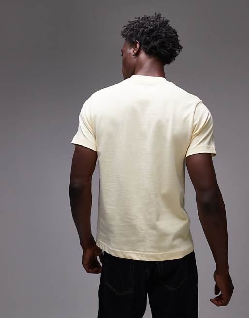 Topman Regular Fit T-shirt With Letter Embroidery In Yellow