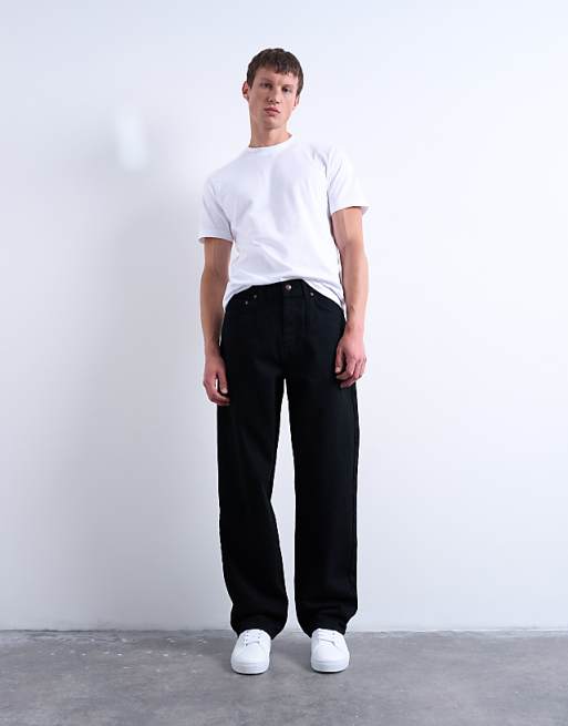 Topman Rigid Baggy Jean In Black