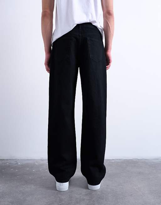 Topman Rigid Baggy Jean In Black