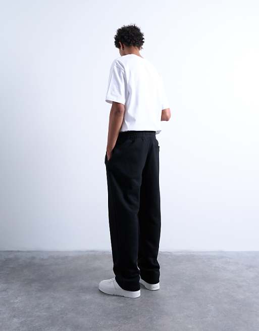 Topman Straight Leg Jogger In Black