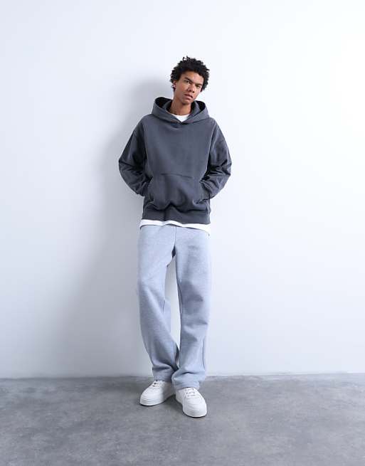 Topman straight leg jogger in grey marl