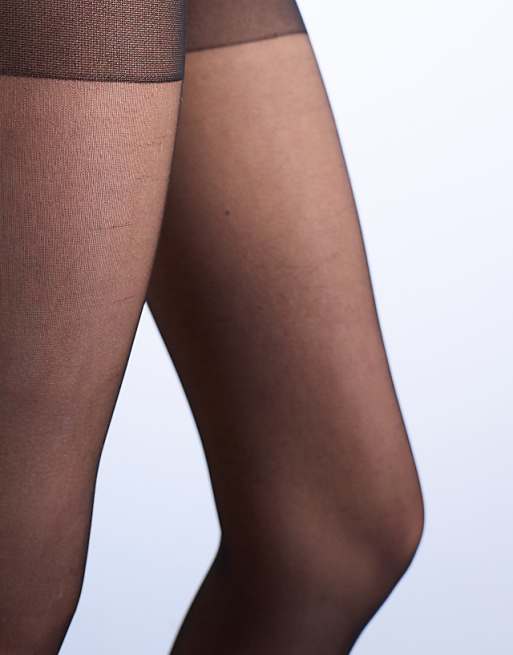 Topshop 2 Pack 15 Denier Tights In Black