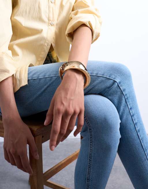Topshop Bianca Chunky Twisted Bracelet In Gold