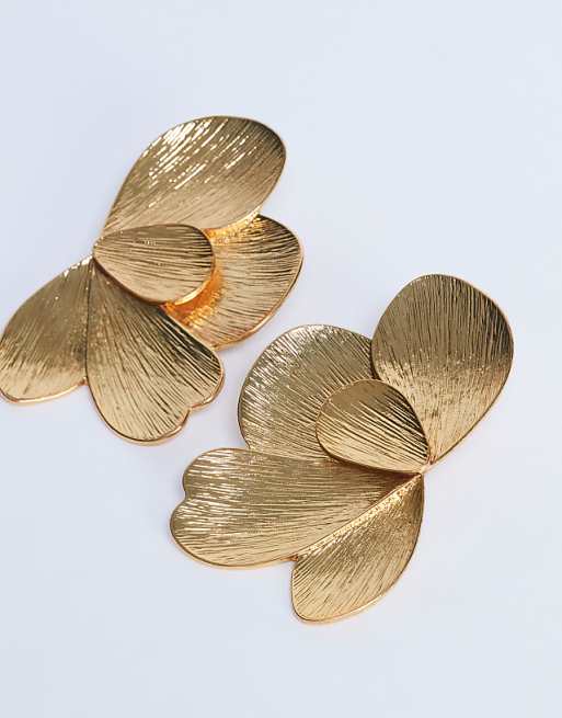 Topshop Birdie Stud Statement Earrings In Gold