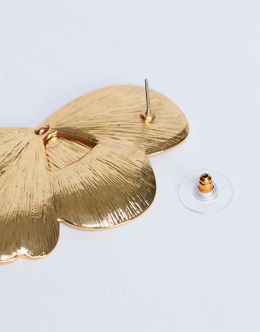 Topshop Birdie Stud Statement Earrings In Gold