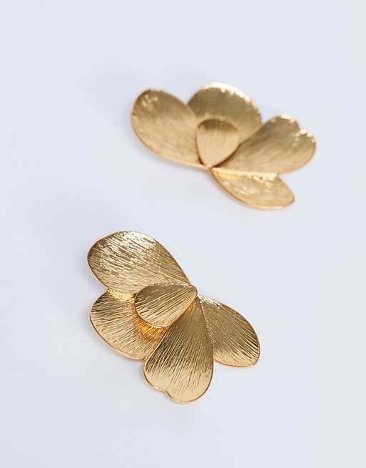 Topshop Birdie Stud Statement Earrings In Gold
