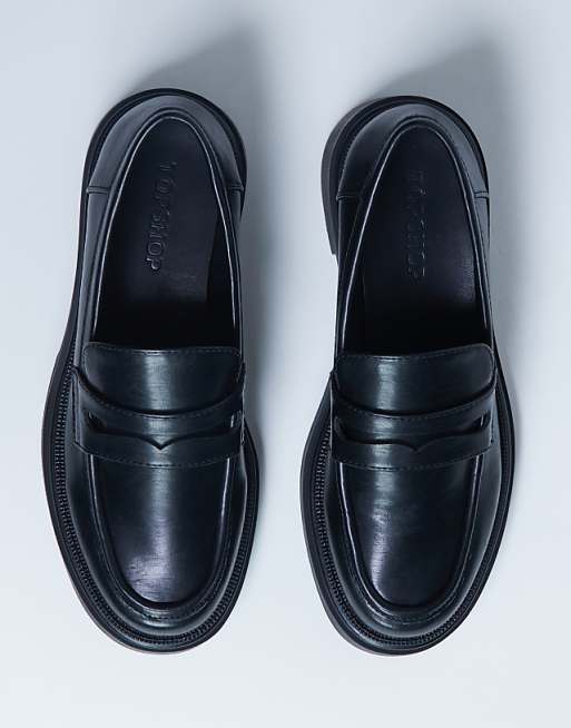 Topshop Cade Chunky Sole Loafer In Black