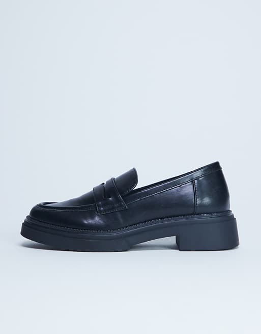 Topshop Cade chunky sole loafer in black