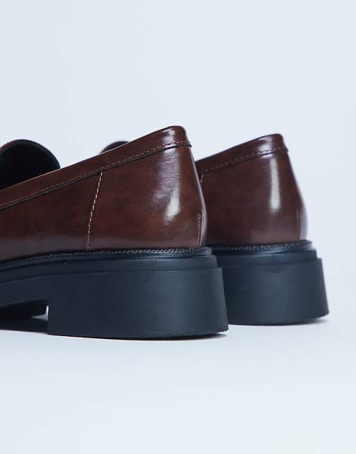 Topshop Cade Chunky Sole Loafer In Chocolate