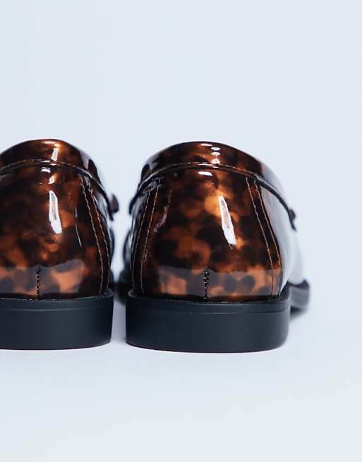 Topshop Coby Ruched Toe Loafer In Tortoise Shell