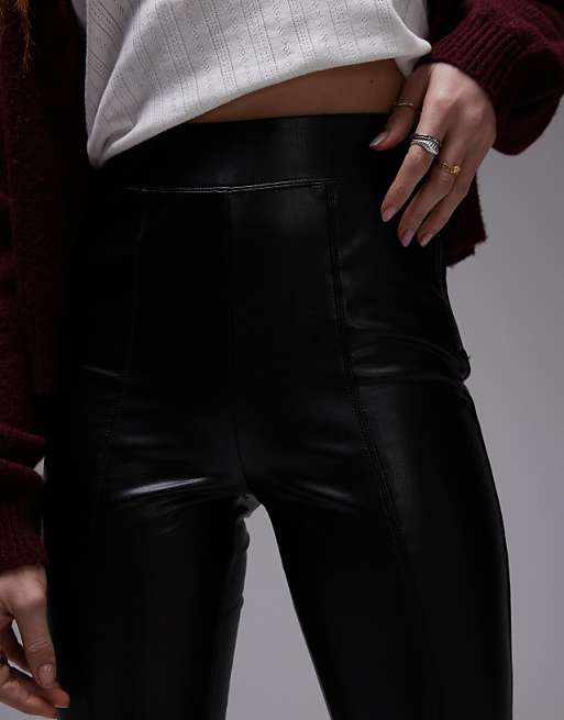 Topshop Faux Leather Skinny Trouser In Black