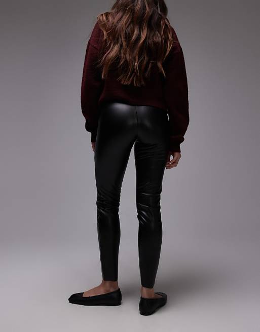 Topshop Faux Leather Skinny Trouser In Black