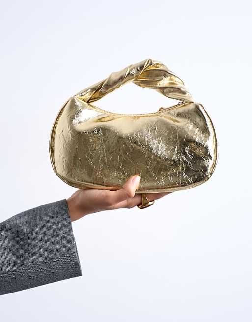 Topshop Gladys Grab Bag In Gold
