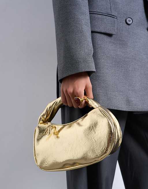 Topshop Gladys Grab Bag In Gold