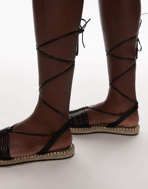 Topshop Helayna Weave Espadrille In Black