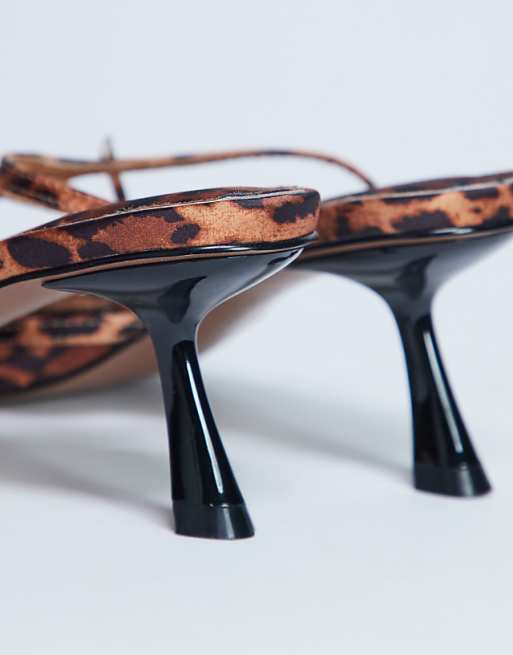 Topshop Ila Toe Loop Mid Heel Sandal In Leopard Print