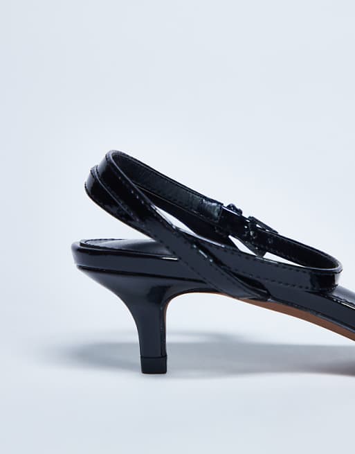 Topshop Irene Barely There Mid Heeled Sandal In Black