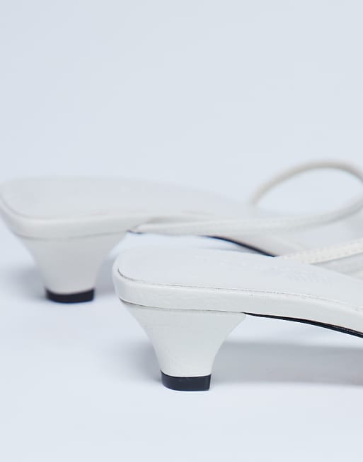 Topshop Iva Strappy Kitten Heel Mule In White