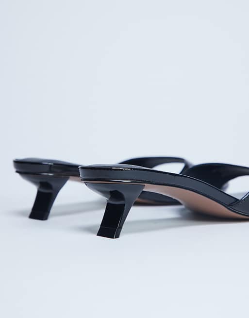 Topshop Ivee Kitten Heel Mule In Black