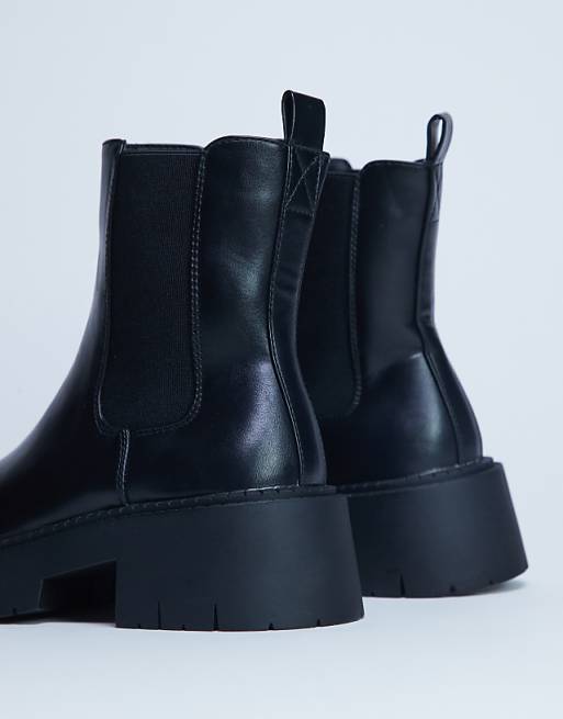 Topshop Layla Chunky Chelsea Boots In Black