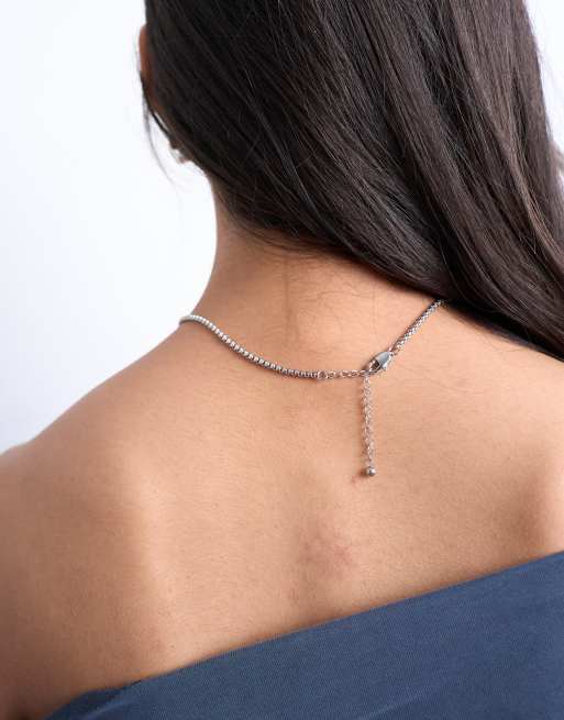 Topshop Madison Stainless Steel Pendant Necklace In Silver