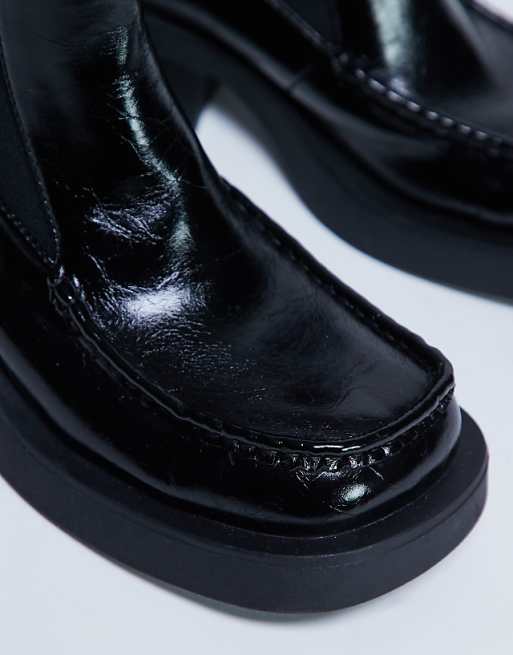 Topshop Narla Square Toe Chelsea Boot In Black