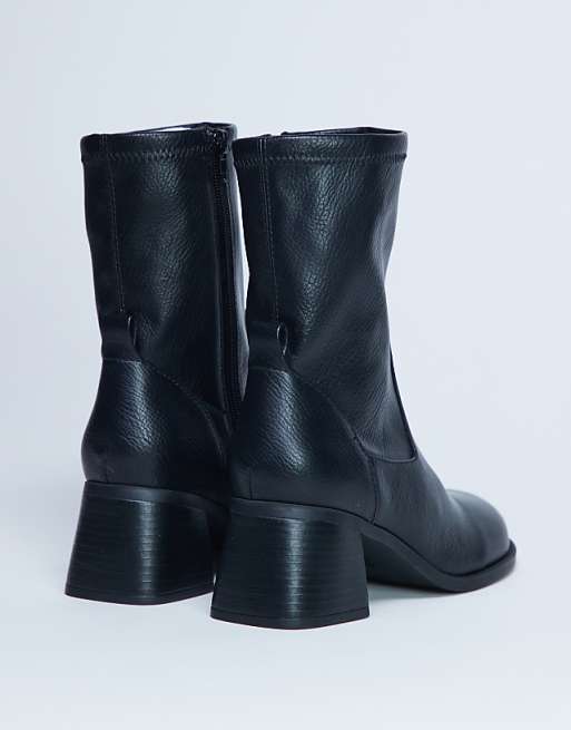 Topshop Niamh Block Heel Ankle Boot In Black