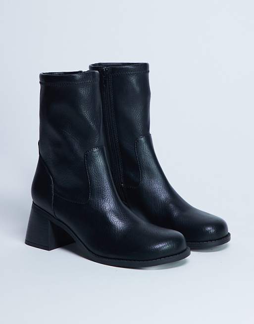 Topshop Niamh Block Heel Ankle Boot In Black