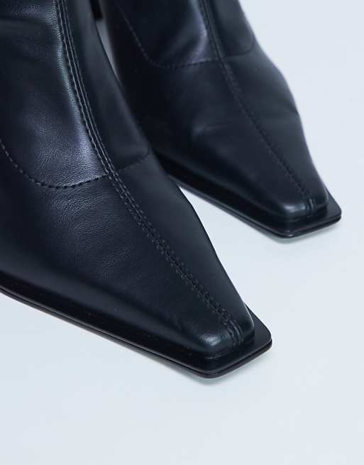 Topshop Nicky Chisel Toe Ankle Boot In Black