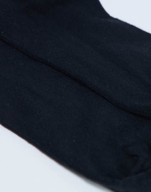 Topshop Ribbed Frill Socks In Black