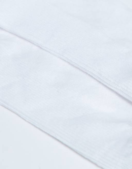 Topshop Ribbed Frill Socks In White