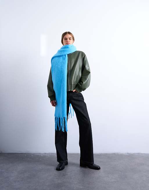 Topshop Sydney blanket scarf in blue