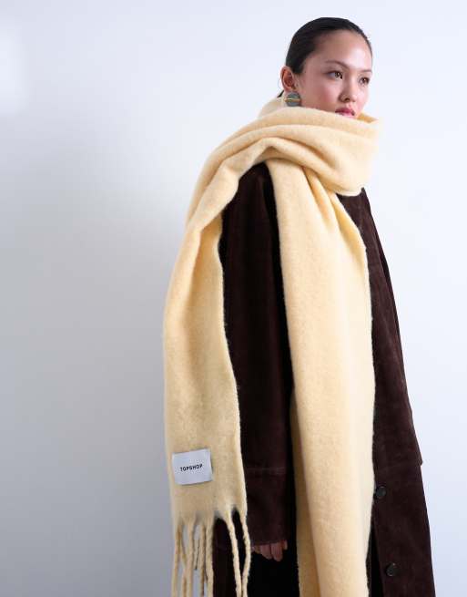 Topshop Sydney Blanket Scarf In Buttermilk