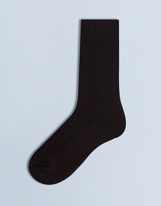 Topshop Tot ribbed cosy boot sock in chocolate