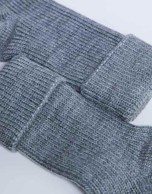 Topshop Tot Ribbed Cosy Sock In Grey
